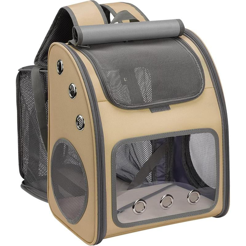 Expandable Pet Carrier Backpack for Cats, Dogs and Small Animals, Portable Pet Travel Carrier, Super Ventilated Design, Airline Approved, Ideal for Traveling/Hiking/Camping, Blue